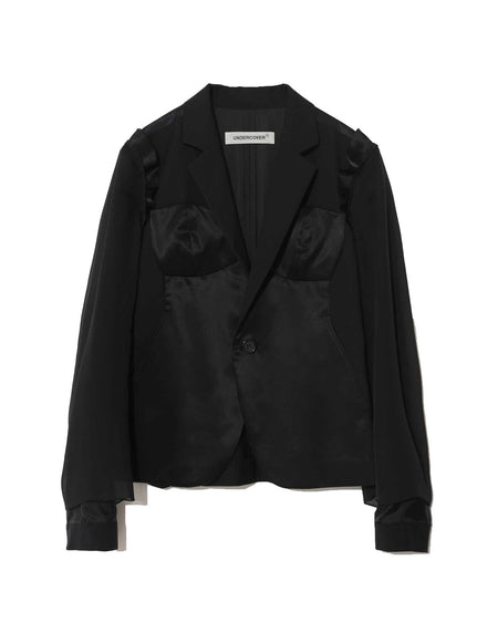 UNDERCOVER SATIN PANEL HYBRID BLAZER JACKET_BLACK UP1F1101