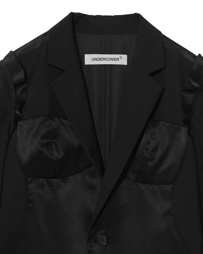 UNDERCOVER SATIN PANEL HYBRID BLAZER JACKET_BLACK UP1F1101