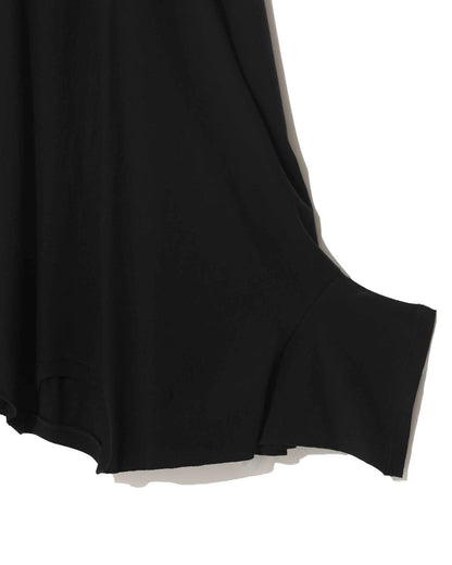 UNDERCOVER GARTER-DETAIL ASYMMETRIC MIDI SKIRT_BLACK UP1F1601