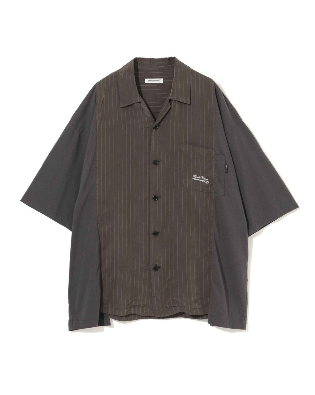UNDERCOVER PATCHWORK SHORT SLEEVE SHIRT_BROWN UP1F4403