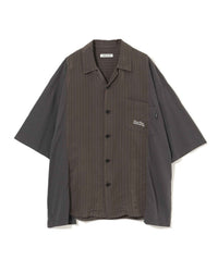UNDERCOVER PATCHWORK SHORT SLEEVE SHIRT_BROWN UP1F4403
