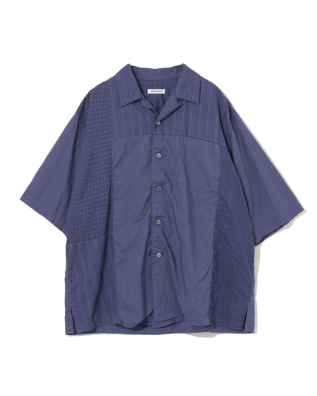 UNDERCOVER PATCHWORK SHORT SLEEVE SHIRT_NAVY BLUE UP1F4408