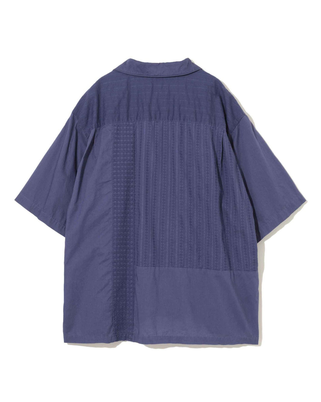 UNDERCOVER PATCHWORK SHORT SLEEVE SHIRT_NAVY BLUE UP1F4408