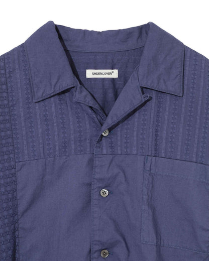 UNDERCOVER PATCHWORK SHORT SLEEVE SHIRT_NAVY BLUE UP1F4408
