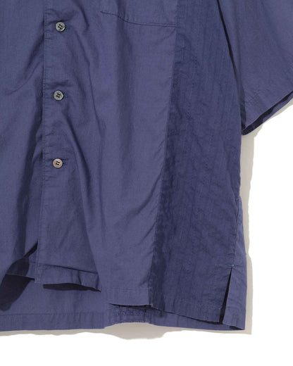 UNDERCOVER PATCHWORK SHORT SLEEVE SHIRT_NAVY BLUE UP1F4408