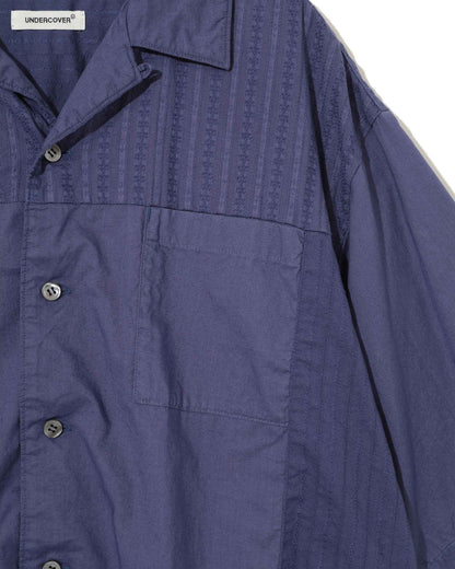 UNDERCOVER PATCHWORK SHORT SLEEVE SHIRT_NAVY BLUE UP1F4408