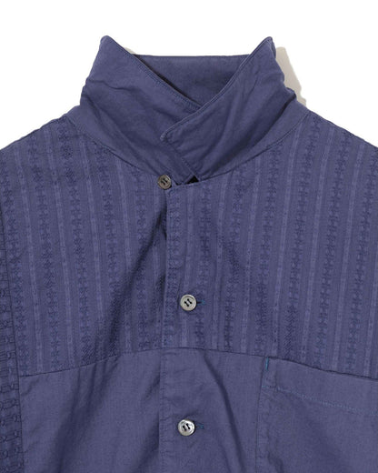 UNDERCOVER PATCHWORK SHORT SLEEVE SHIRT_NAVY BLUE UP1F4408